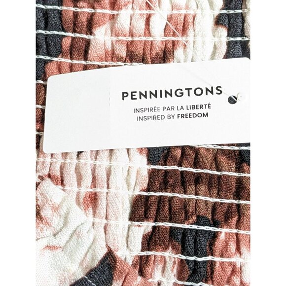 Additionelle New With Tags Blouse Top Womens Plus 2X Floral Smocked Back Linen - Picture 10 of 11